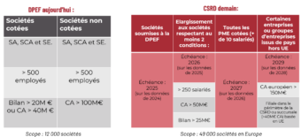CSRD, DPEF, NFRD critère - Agence Déclic